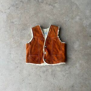 Genuine Leather Cowboy Vest Boys size 10 vtg